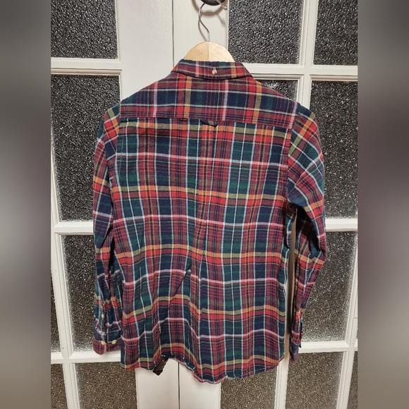 Simons Peau de Loup Plaid Shirt, red blue green fits size small. - Picture 2 of 5